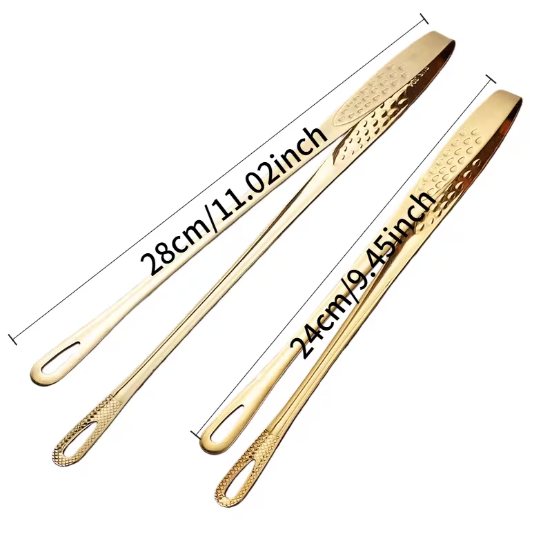2pcs Stainless Steel Serving Tongs | Rust-Resistant, Scratch-Resistant, Ideal for BBQ, Salad, Dessert, and Buffet Use | Perfect for Christmas, Valentine'S Day, Thanksgiving, and More | Elegant and Durable