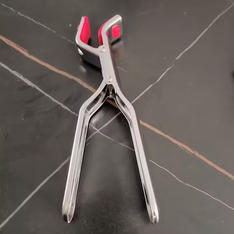 Stainless Steel Heat- Tongs, Non-Slip High-Temperature Oven Tray Clip, Electric Stove Plate and Dish Clip Cooking Tongs Kitchen Gadget, Latest Thickened Stainless Steel Heat- Tongs with Non-Slip Pad, Heat- Bowl and Dish Holder, Kitchen Utensil for