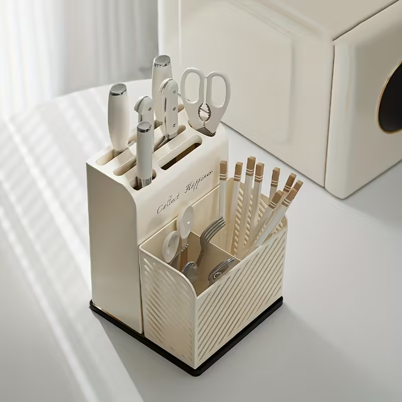 1pc Kitchen Combination Knife Block Knife Fork Chopstick Cage Storage Rack Easy to Clean Spoon Tableware Storage Box Home Kitchen Knife Storage