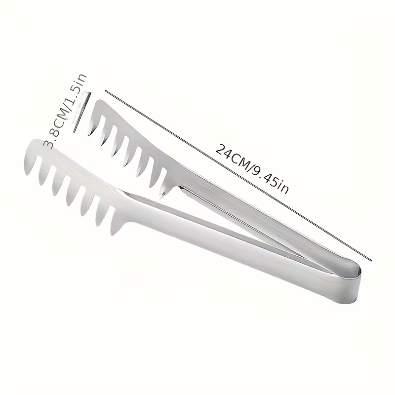 Stainless Steel Pasta Tongs, Suitable for Buffet And Home Dining, Durable Kitchen Utensils, Steak Tongs, Vegetable And Fruit Grabbers, Ice Pickers, Halloween, Christmas, New Year Holiday Supplies, Autumn And Winter Seasonal Additions, 1pc
