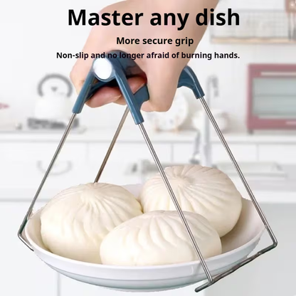 Heavy-Duty Stainless Steel Plate Clip & Dish Holder - Non-Slip Burn, Hot Plate Gripper for BBQ, Outdoor, /S stove Dish Clamp ( for Pots, Pans, Trays)
