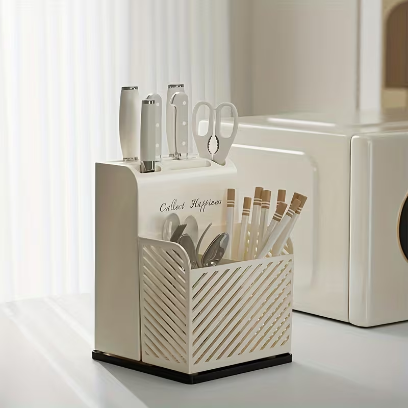 1pc Kitchen Combination Knife Block Knife Fork Chopstick Cage Storage Rack Easy to Clean Spoon Tableware Storage Box Home Kitchen Knife Storage