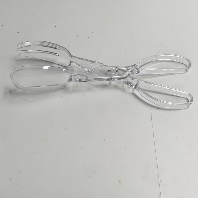 Heavy-Duty Transparent Plastic Salad Scissors and Clamp with - Reusable Heavy-Duty Shears Suitable for BBQ, Buffet, Party Serving, Salad Dressing - Hygienic for Large Groups, Outdoor, Picnics (Durable & -)