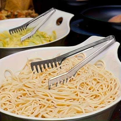 Stainless Steel Pasta Tongs, Suitable for Buffet And Home Dining, Durable Kitchen Utensils, Steak Tongs, Vegetable And Fruit Grabbers, Ice Pickers, Halloween, Christmas, New Year Holiday Supplies, Autumn And Winter Seasonal Additions, 1pc