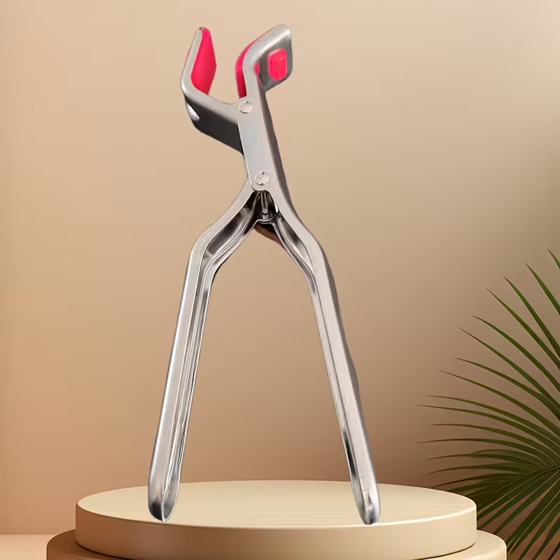Stainless Steel Heat- Tongs, Non-Slip High-Temperature Oven Tray Clip, Electric Stove Plate and Dish Clip Cooking Tongs Kitchen Gadget, Latest Thickened Stainless Steel Heat- Tongs with Non-Slip Pad, Heat- Bowl and Dish Holder, Kitchen Utensil for