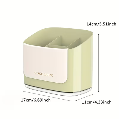 Cutlery Storage Box with a Drainage Rack And Dividers, Wall-Mounted Without Drilling, Suitable for Storing Chopsticks, Knives, Forks, Spoons, And Other Utensils