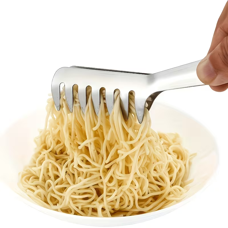 Stainless Steel Pasta Tongs, Suitable for Buffet And Home Dining, Durable Kitchen Utensils, Steak Tongs, Vegetable And Fruit Grabbers, Ice Pickers, Halloween, Christmas, New Year Holiday Supplies, Autumn And Winter Seasonal Additions, 1pc