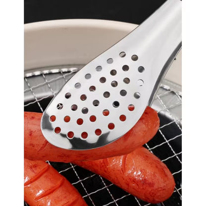 1pc Heavy-Duty Thickened 304 Stainless Steel Food Clip - Thickened Suitable for Restaurants, Kitchens, BBQ, Bread & Pastry Holders, Rustproof Non-Slip Clamp for Bakeries, Catering, Picnic, Bread Tongs (Easy to Clean)