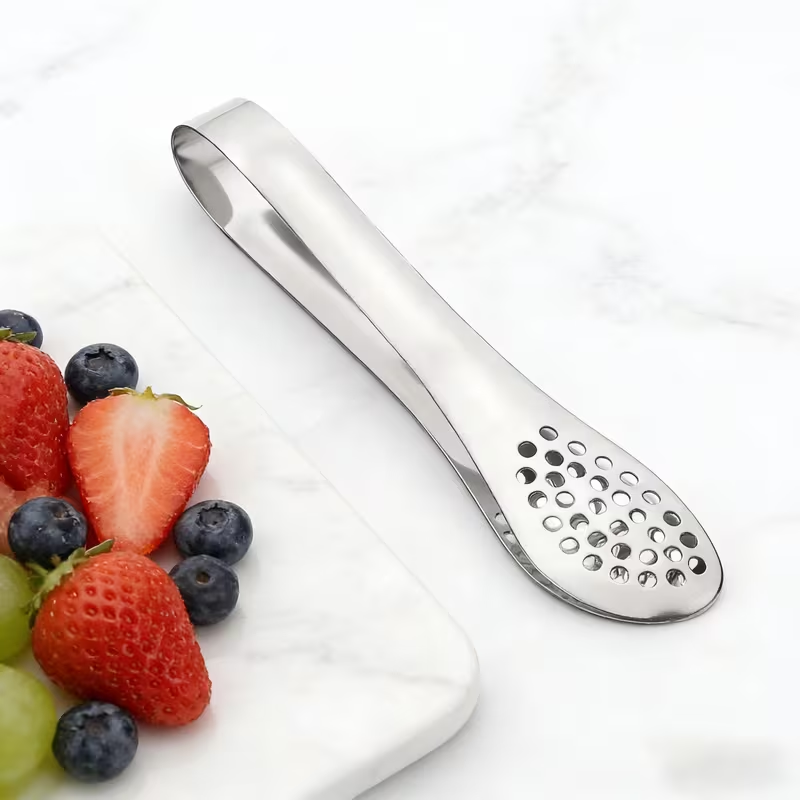 1pc Heavy-Duty Thickened 304 Stainless Steel Food Clip - Thickened Suitable for Restaurants, Kitchens, BBQ, Bread & Pastry Holders, Rustproof Non-Slip Clamp for Bakeries, Catering, Picnic, Bread Tongs (Easy to Clean)