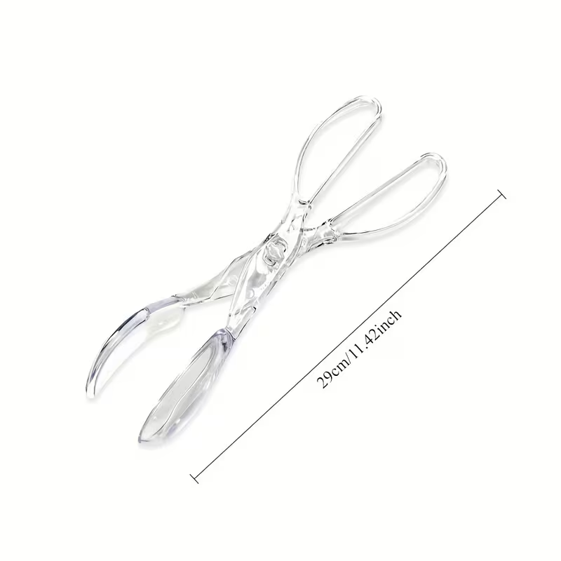 Heavy-Duty Transparent Plastic Salad Scissors and Clamp with - Reusable Heavy-Duty Shears Suitable for BBQ, Buffet, Party Serving, Salad Dressing - Hygienic for Large Groups, Outdoor, Picnics (Durable & -)
