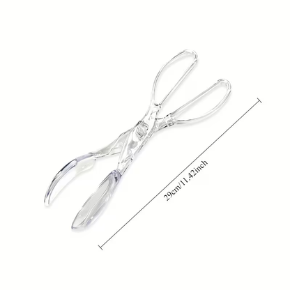 Heavy-Duty Transparent Plastic Salad Scissors and Clamp with - Reusable Heavy-Duty Shears Suitable for BBQ, Buffet, Party Serving, Salad Dressing - Hygienic for Large Groups, Outdoor, Picnics (Durable & -)