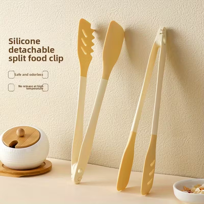 Silicone Clip, Detachable Kitchen Grilling Tongs, Steak Flipping Tongs, Heat-Resistant, High-Temperature Three-In-One Tongs, And Noodle Clip