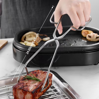 SUS304 Stainless Steel Kitchen Scissor Tong, 1pc (10in) for Cooking, Grilling, Serving, and Barbecue