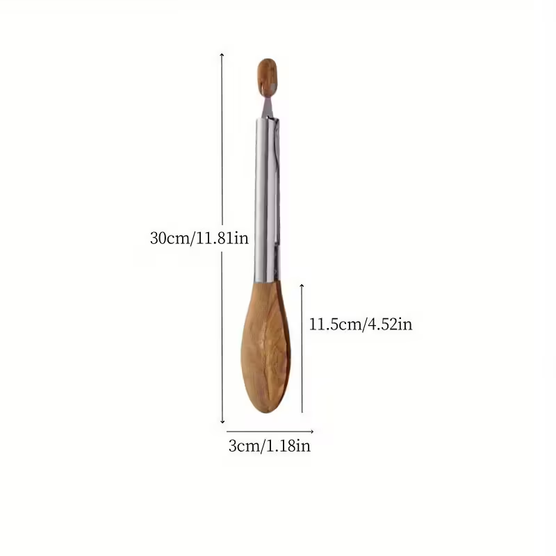 12-inch BBQ walnut stainless steel sliding lockable grill tongs for buffet salad bread pairing, outdoor and kitchen grilling tools.Hallowmas/Christmas