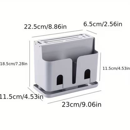 1pc Plastic Kitchen Organizer Rack, Chopsticks Storage Box, Knife Holder with Drain, Utensil Caddy for Cutlery and Knives