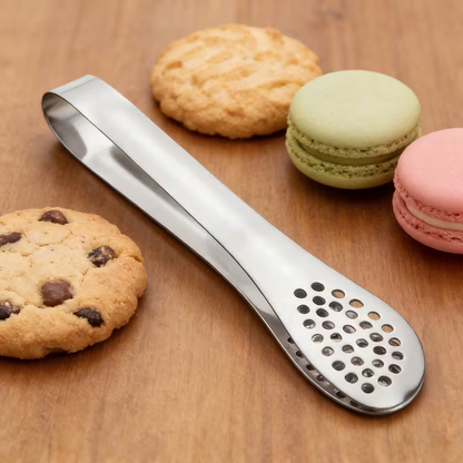 1pc Heavy-Duty Thickened 304 Stainless Steel Food Clip - Thickened Suitable for Restaurants, Kitchens, BBQ, Bread & Pastry Holders, Rustproof Non-Slip Clamp for Bakeries, Catering, Picnic, Bread Tongs (Easy to Clean)