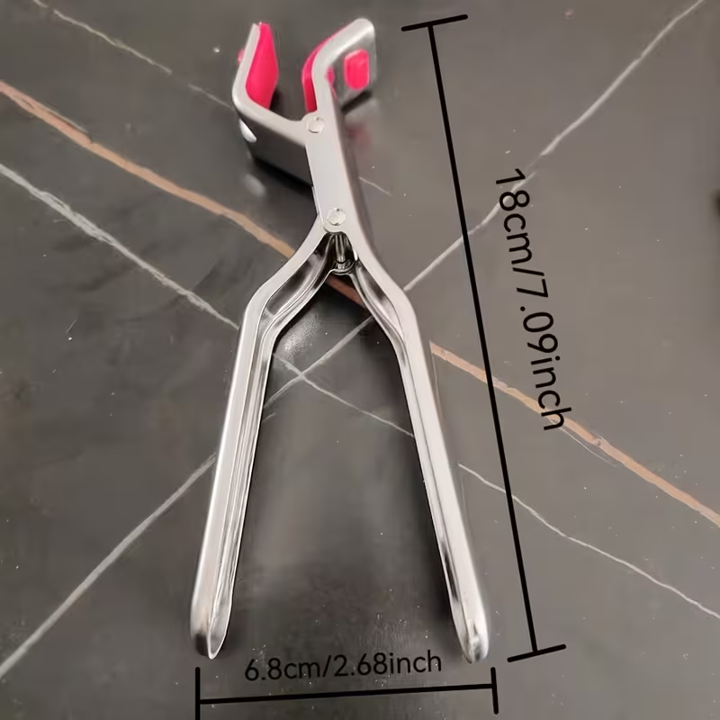 Stainless Steel Heat- Tongs, Non-Slip High-Temperature Oven Tray Clip, Electric Stove Plate and Dish Clip Cooking Tongs Kitchen Gadget, Latest Thickened Stainless Steel Heat- Tongs with Non-Slip Pad, Heat- Bowl and Dish Holder, Kitchen Utensil for
